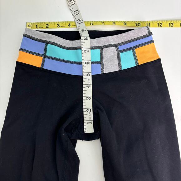 Lululemon Groove Skinny Reversible Black Quilted Waistband Leggings 2 - Picture 10 of 11